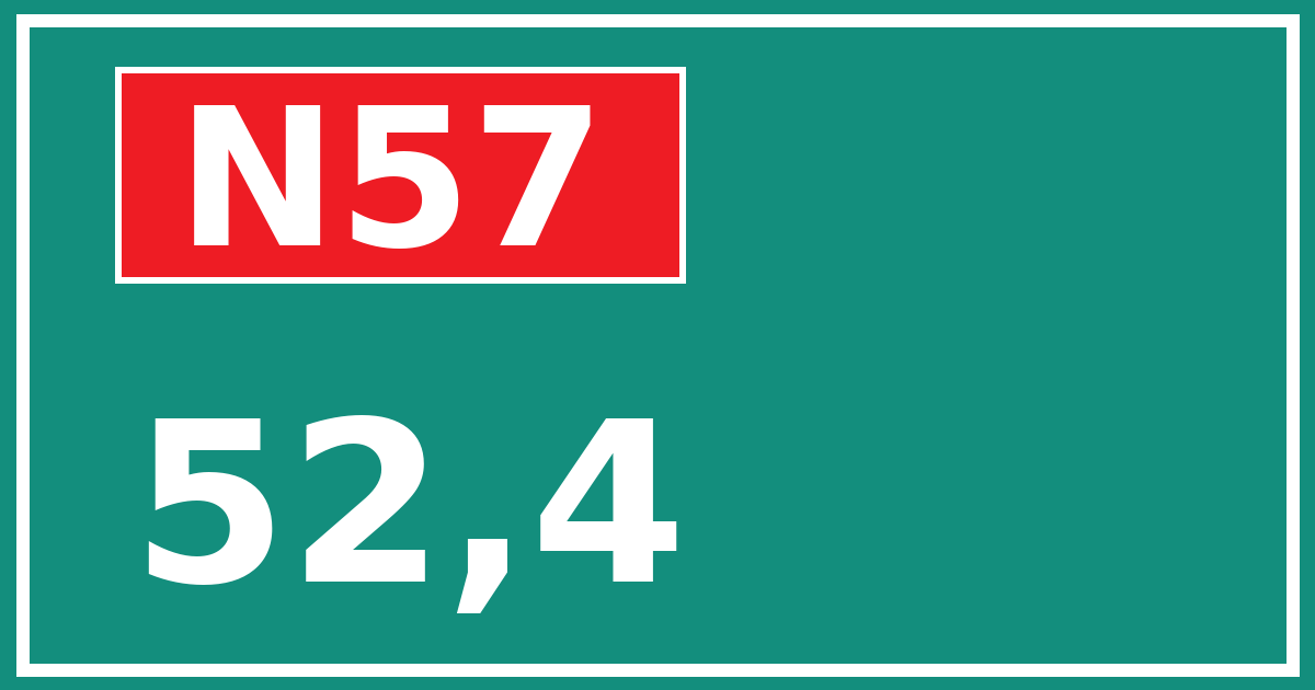 Hectometerbord N57 52,4
