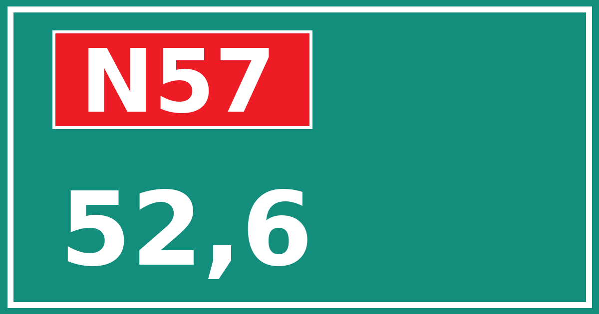 Hectometerbord N57 52,6