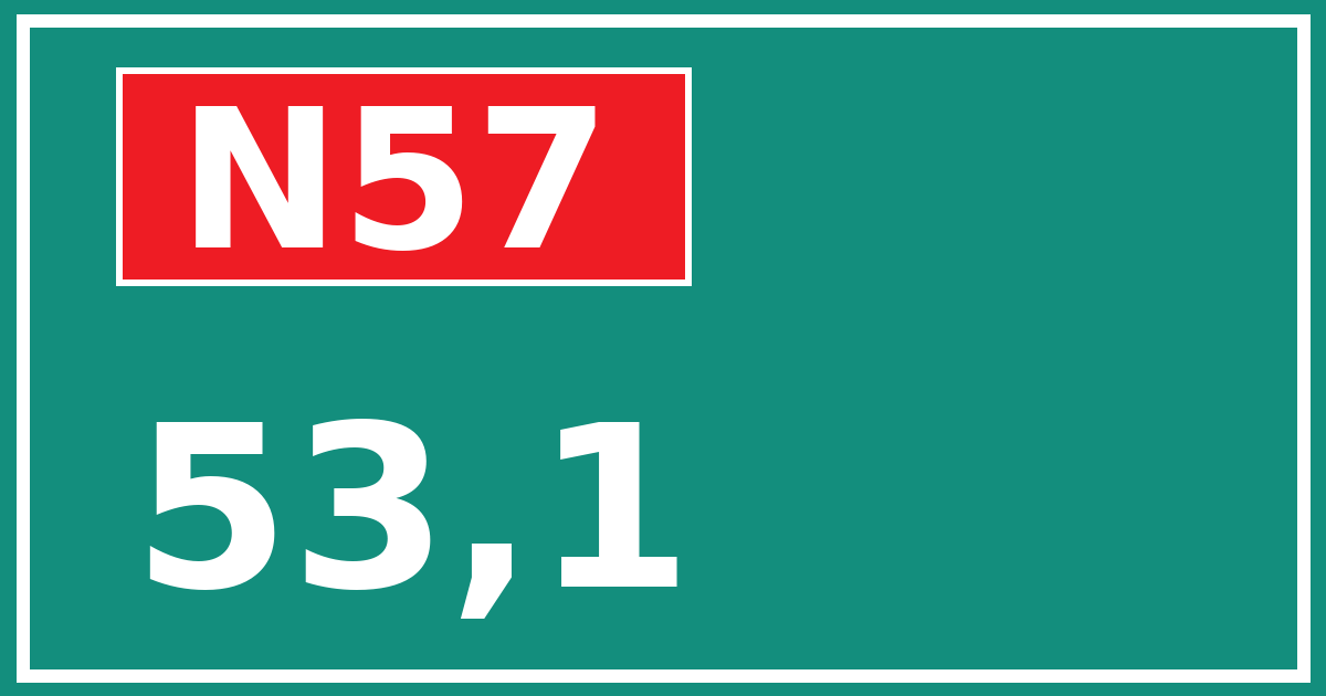 Hectometerbord N57 53,1