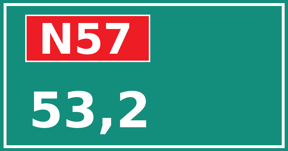 Hectometerbord N57 53,2