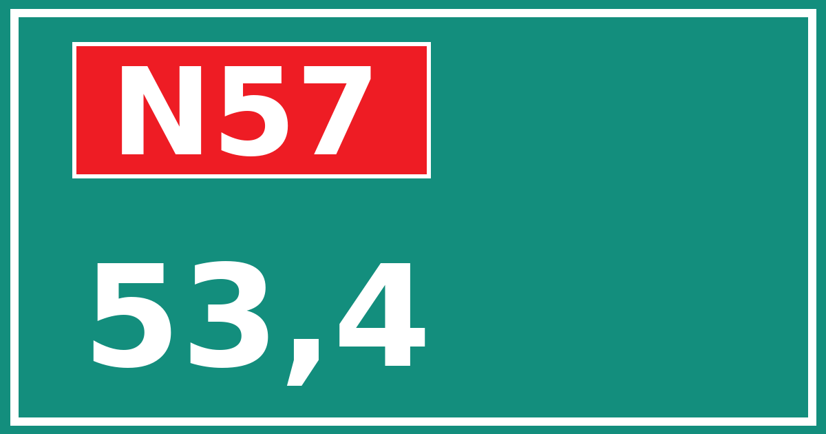 Hectometerbord N57 53,4