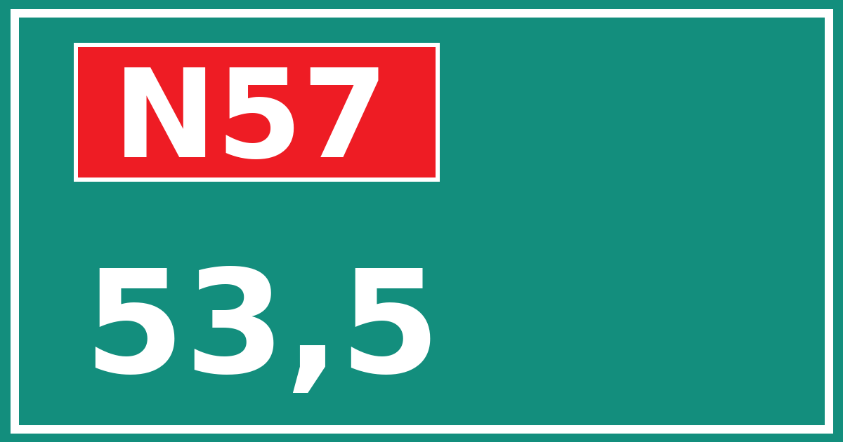 Hectometerbord N57 53,5