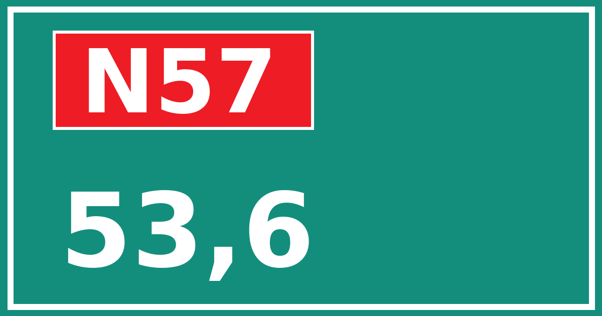 Hectometerbord N57 53,6