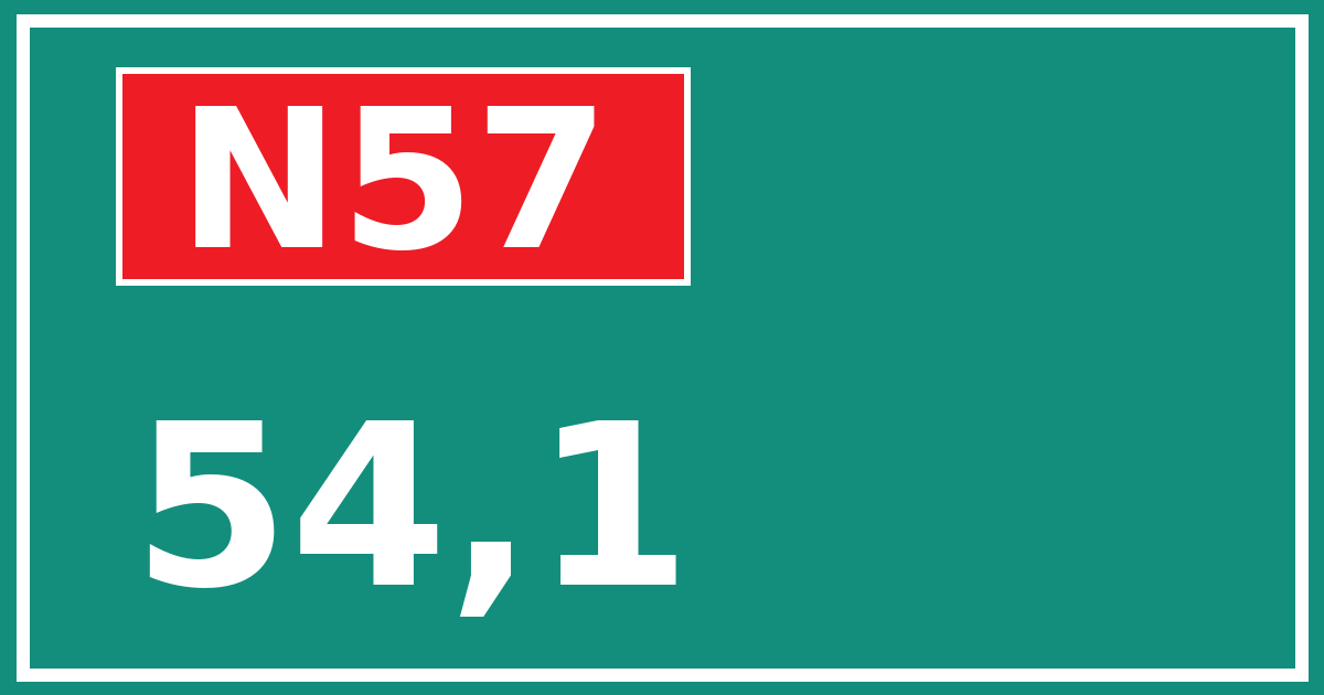 Hectometerbord N57 54,1