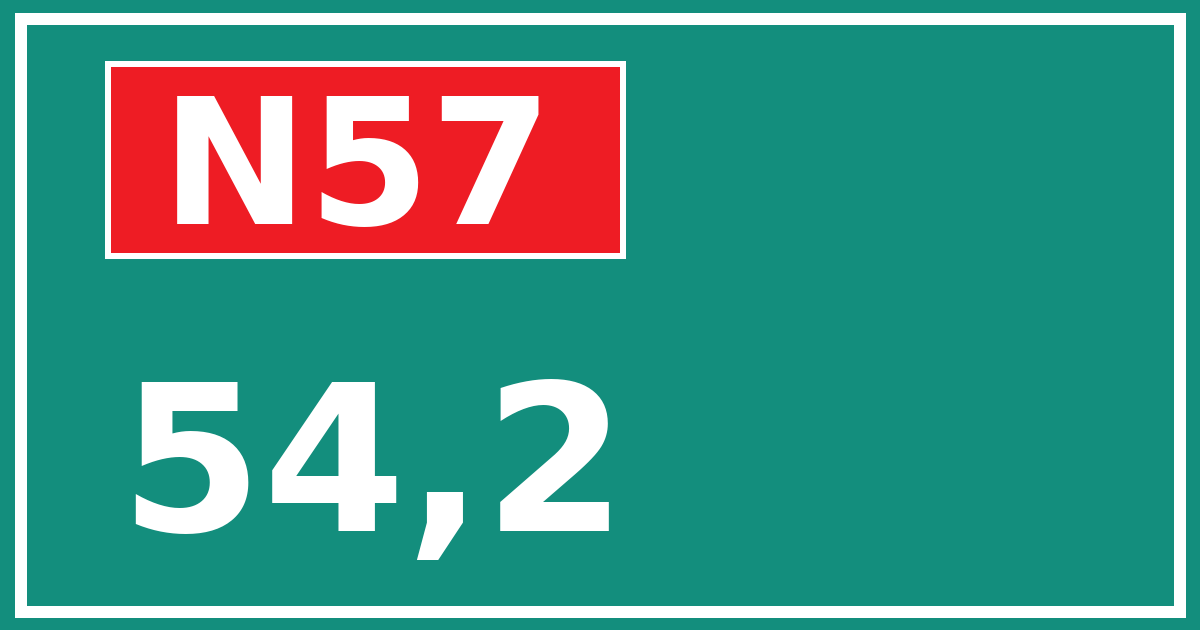 Hectometerbord N57 54,2