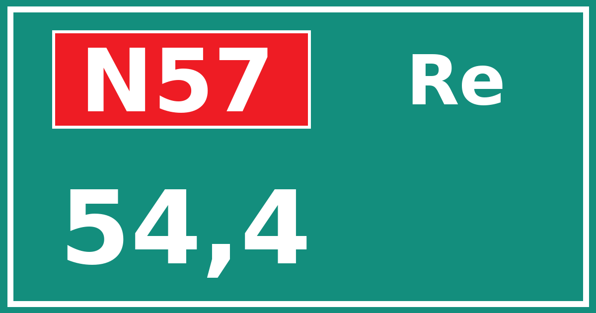 Hectometerbord N57 54,4 zijde Re