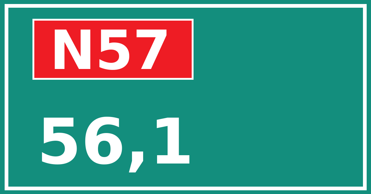 Hectometerbord N57 56,1