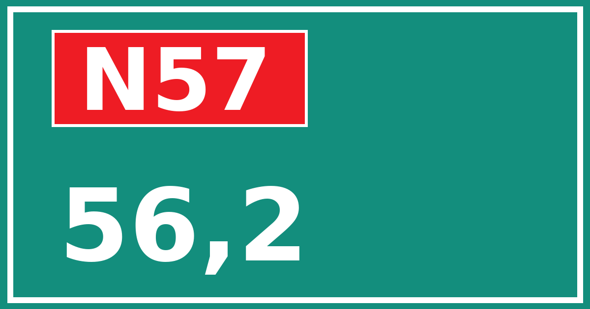 Hectometerbord N57 56,2