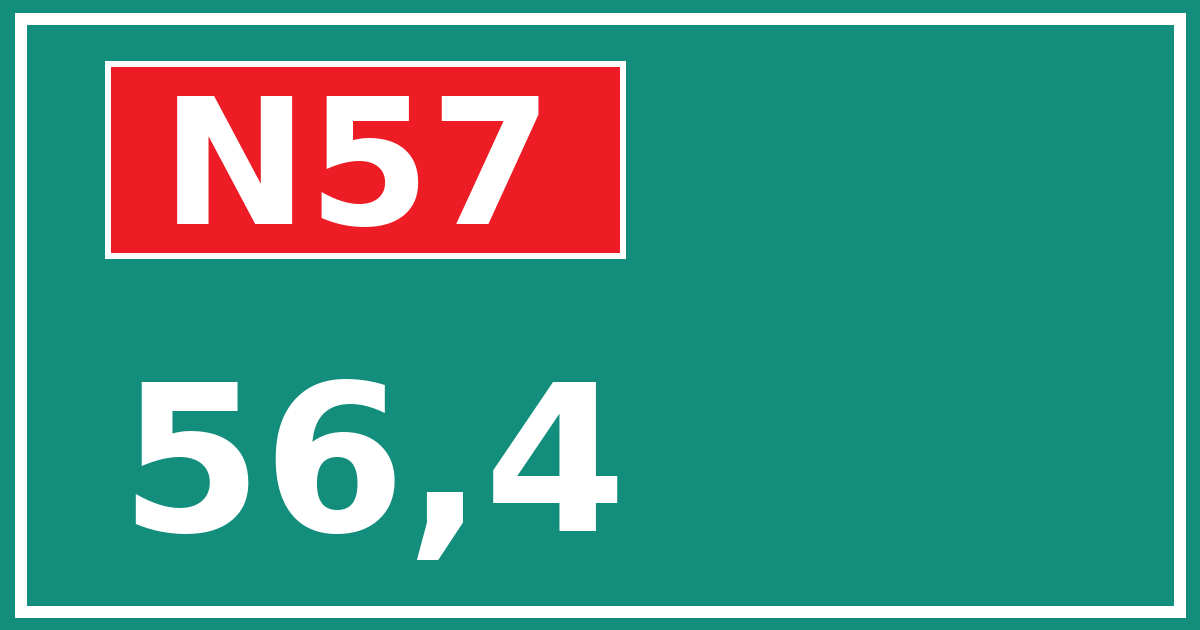 Hectometerbord N57 56,4