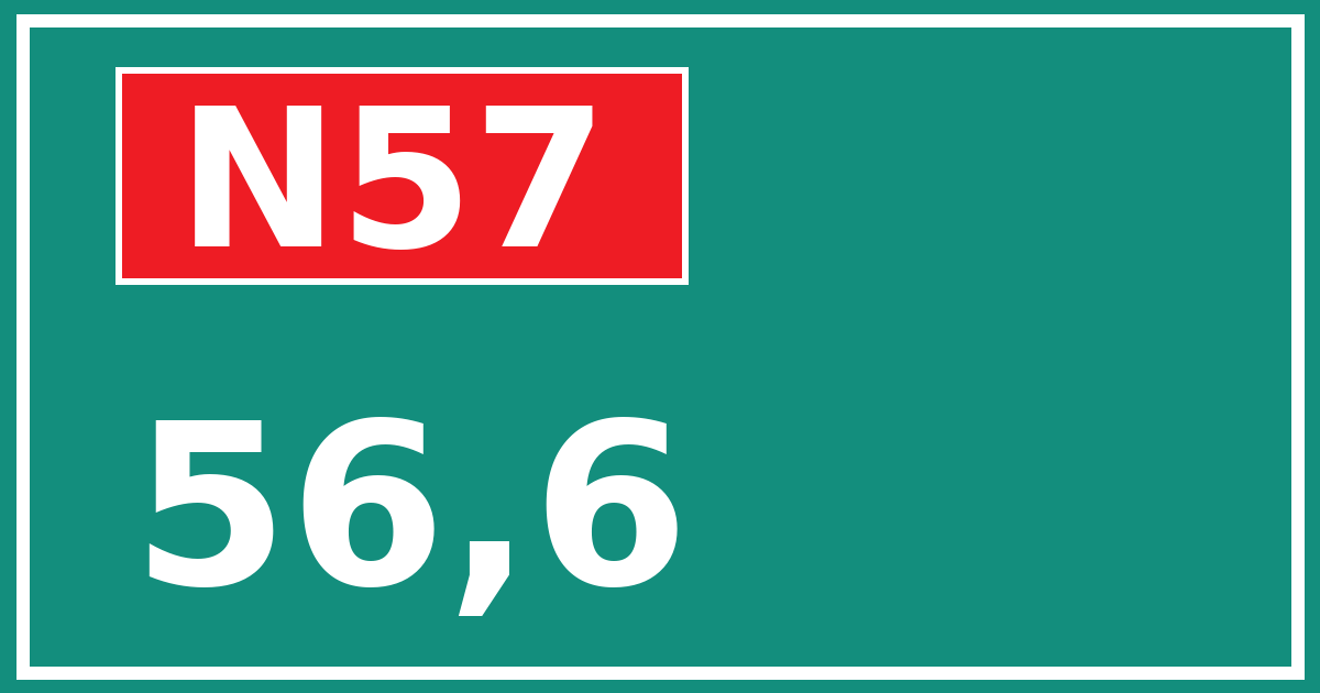 Hectometerbord N57 56,6