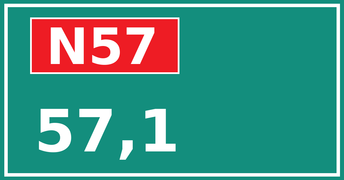 Hectometerbord N57 57,1