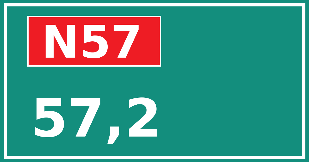 Hectometerbord N57 57,2