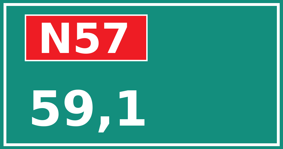 Hectometerbord N57 59,1