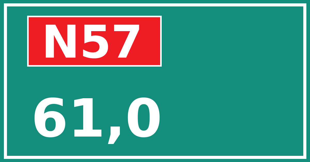 Hectometerbord N57 61,0