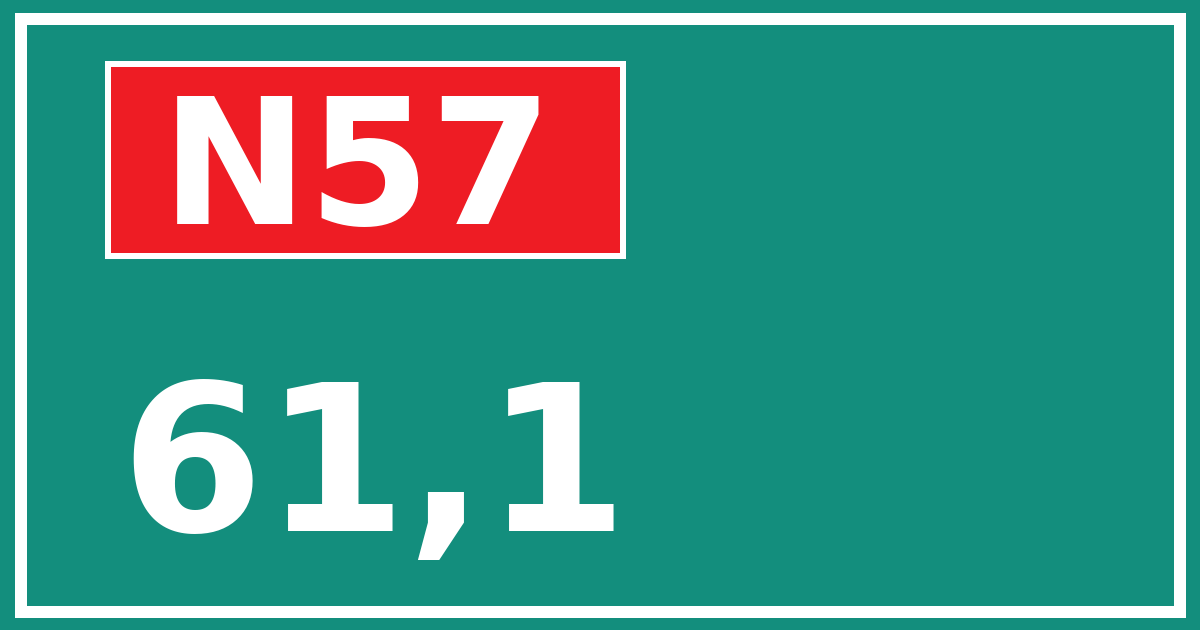 Hectometerbord N57 61,1