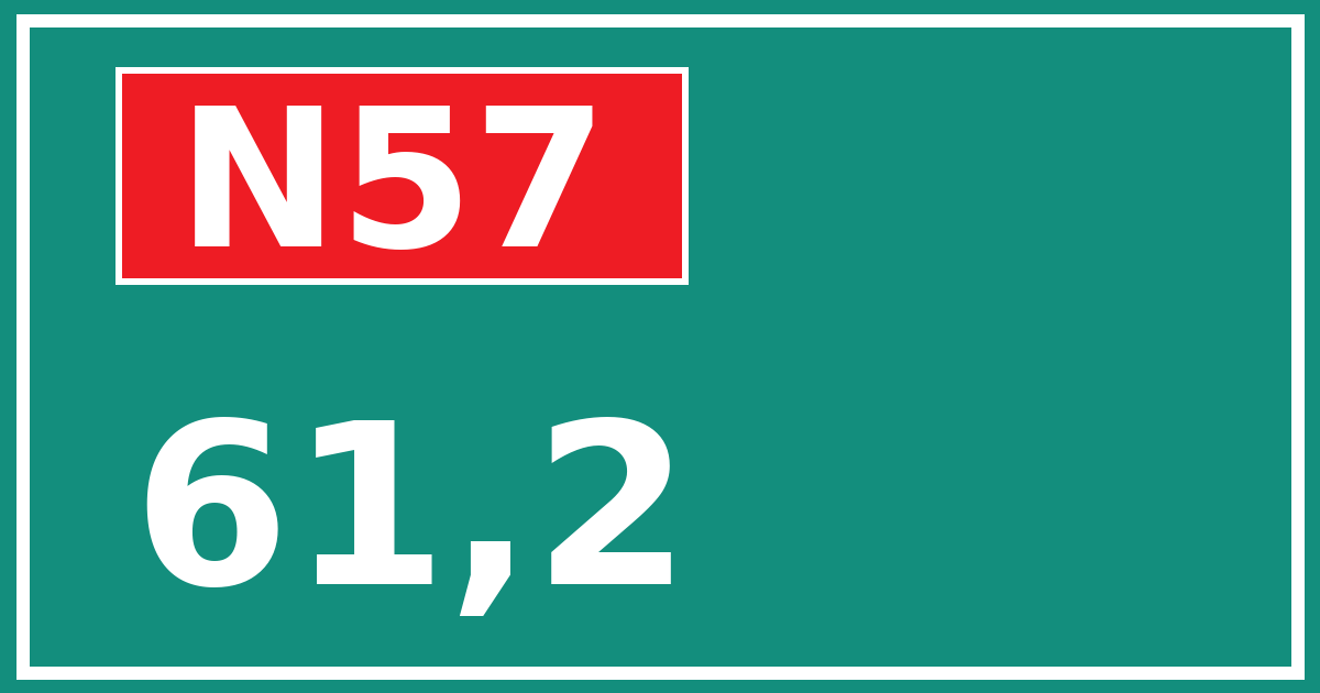 Hectometerbord N57 61,2