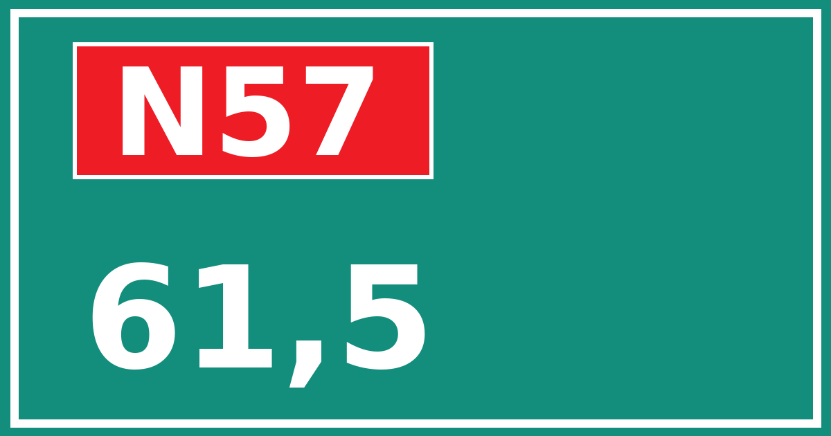 Hectometerbord N57 61,5