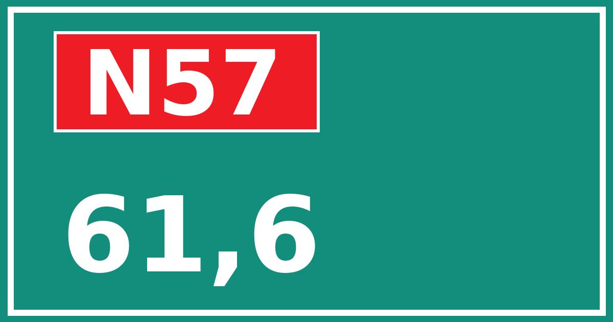 Hectometerbord N57 61,6