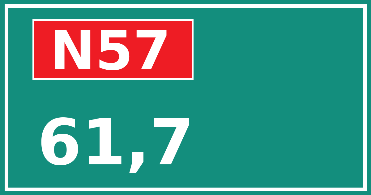 Hectometerbord N57 61,7