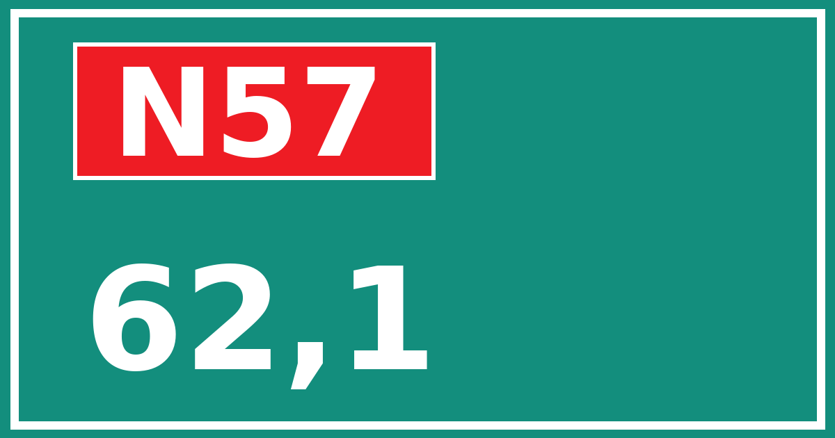 Hectometerbord N57 62,1