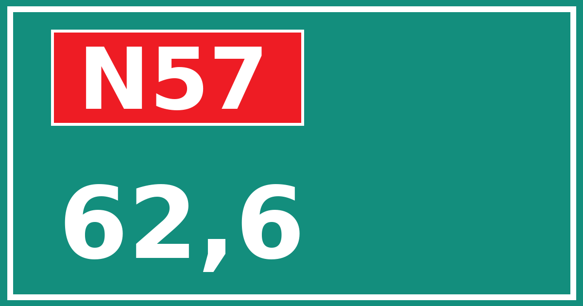 Hectometerbord N57 62,6