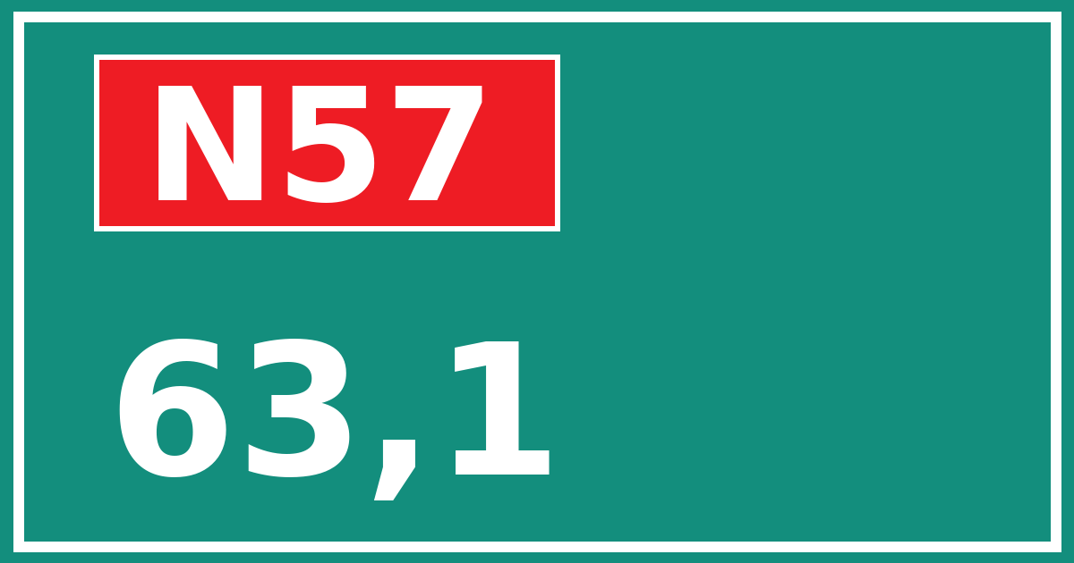 Hectometerbord N57 63,1