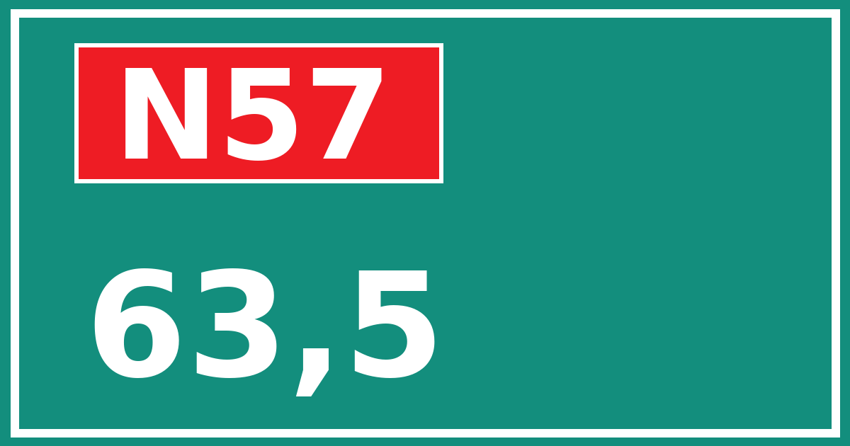 Hectometerbord N57 63,5