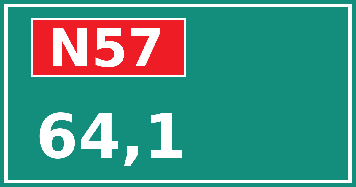 Hectometerbord N57 64,1