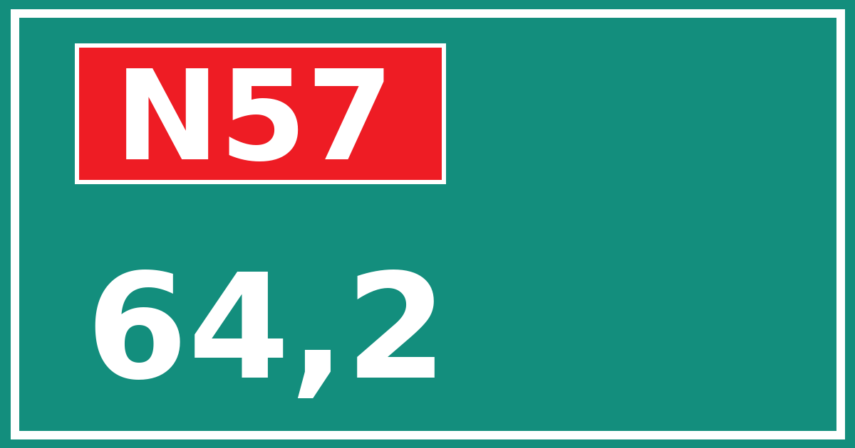 Hectometerbord N57 64,2