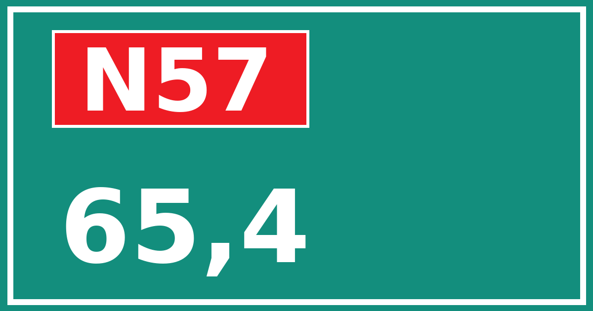 Hectometerbord N57 65,4