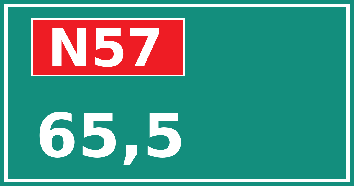 Hectometerbord N57 65,5