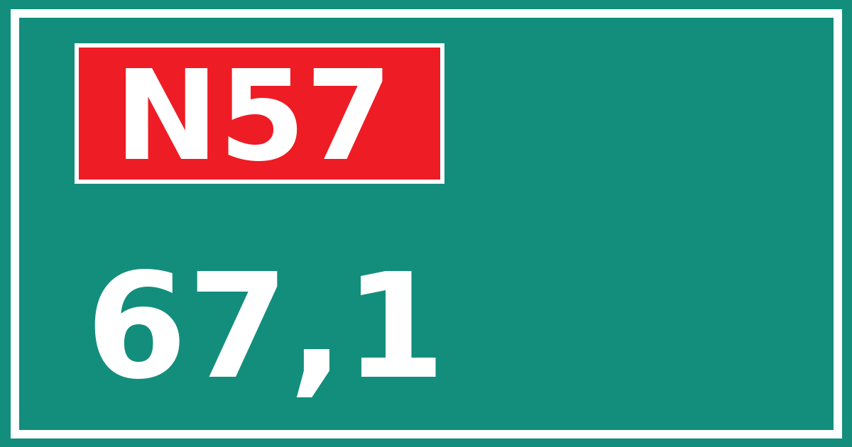 Hectometerbord N57 67,1
