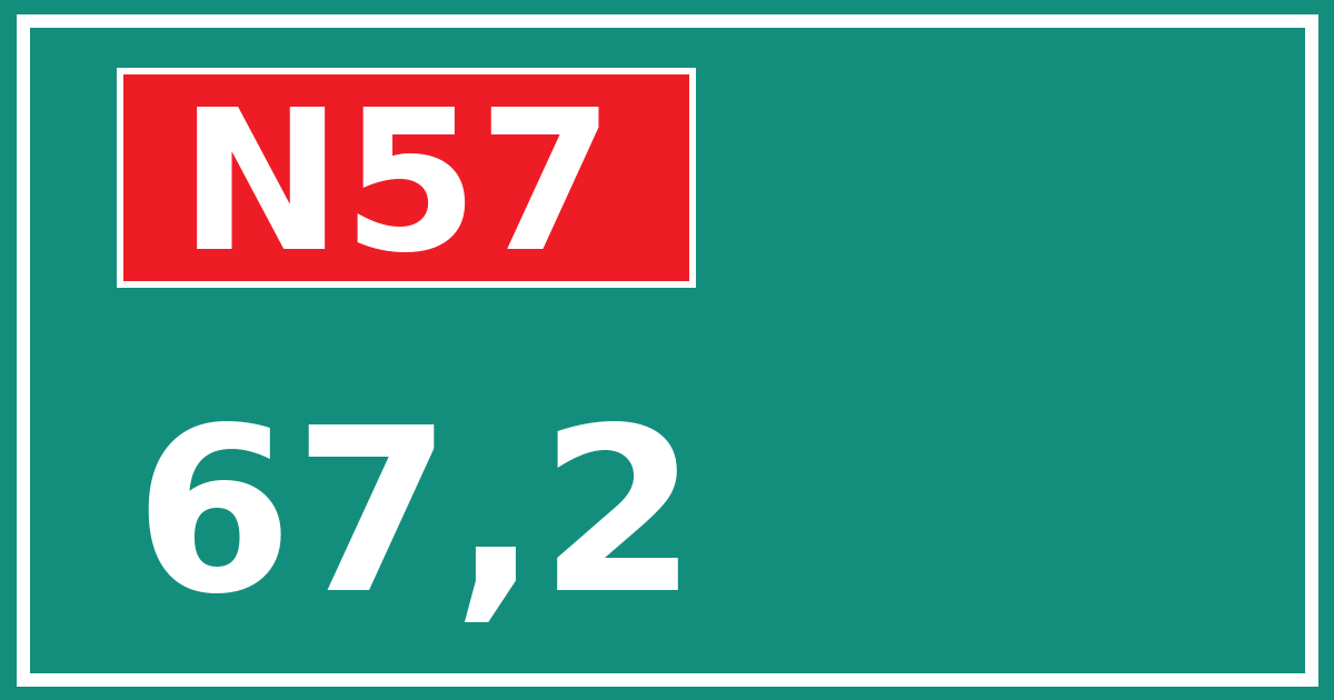 Hectometerbord N57 67,2