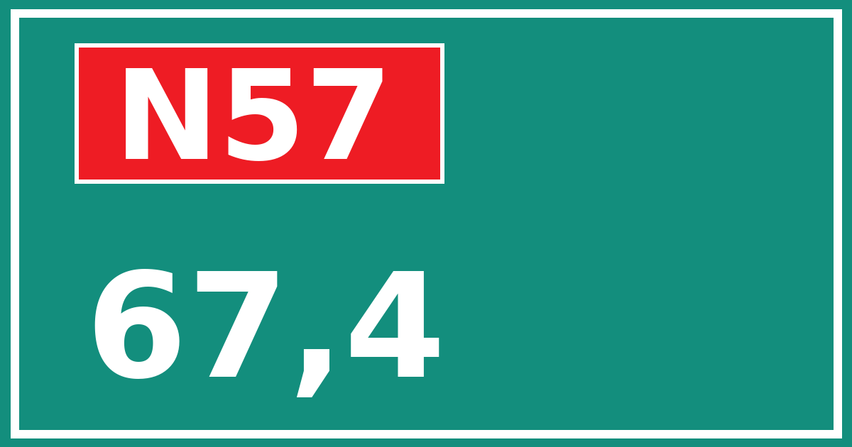 Hectometerbord N57 67,4