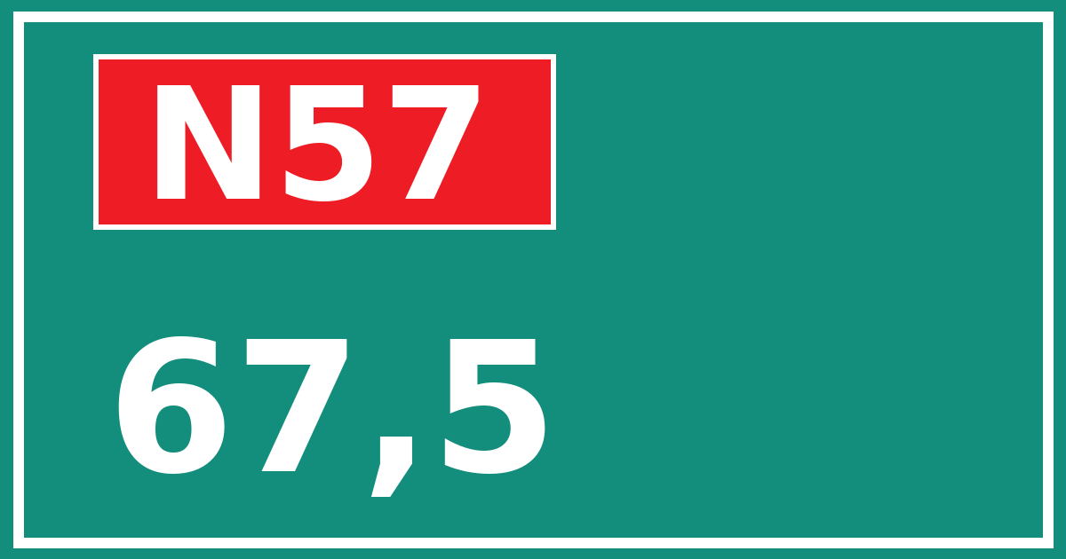 Hectometerbord N57 67,5