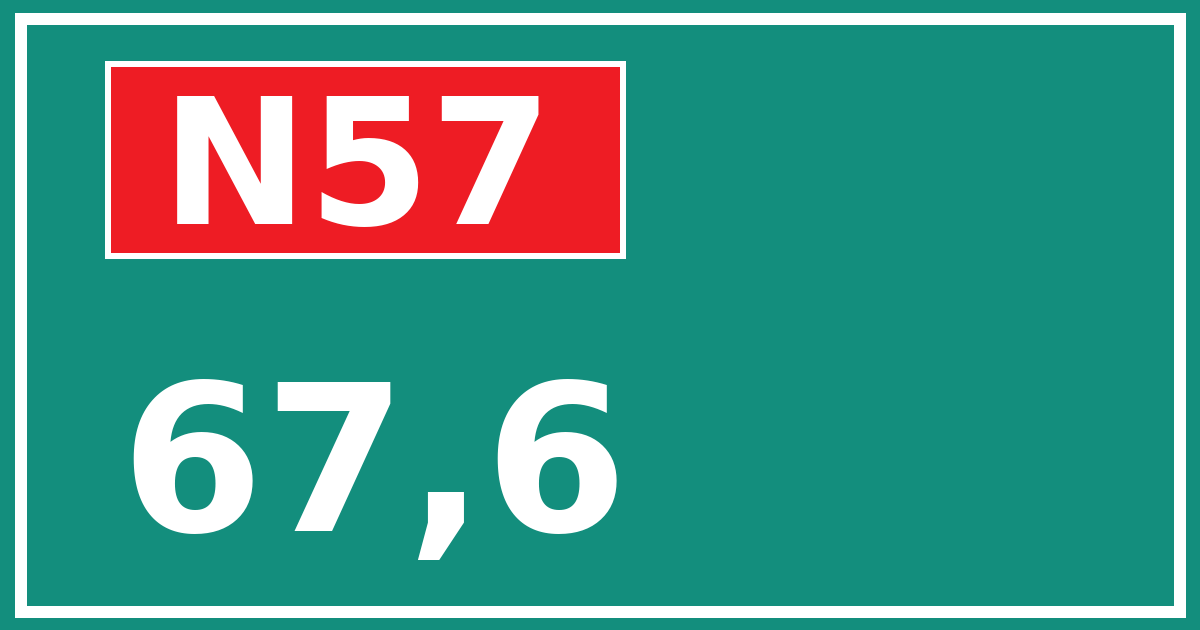 Hectometerbord N57 67,6