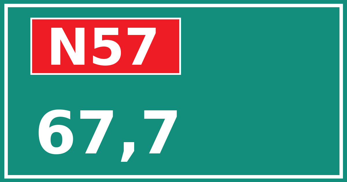 Hectometerbord N57 67,7
