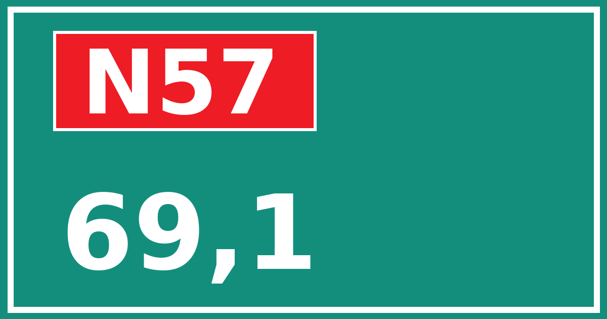Hectometerbord N57 69,1