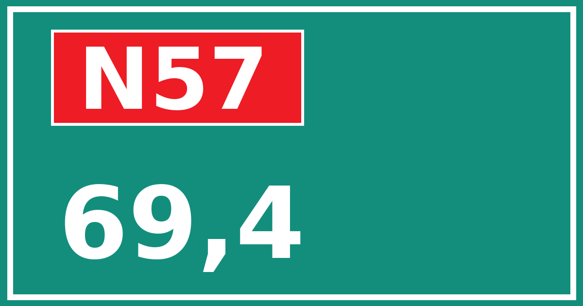 Hectometerbord N57 69,4