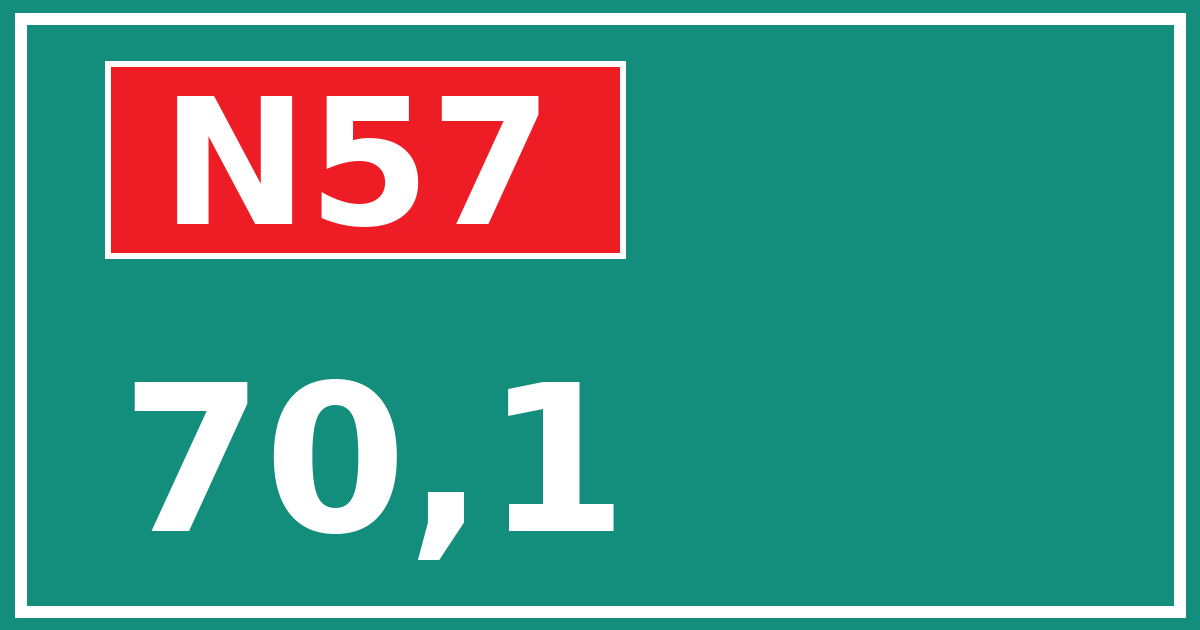 Hectometerbord N57 70,1