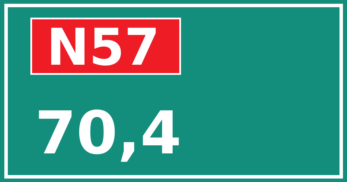 Hectometerbord N57 70,4