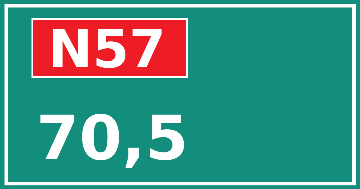 Hectometerbord N57 70,5