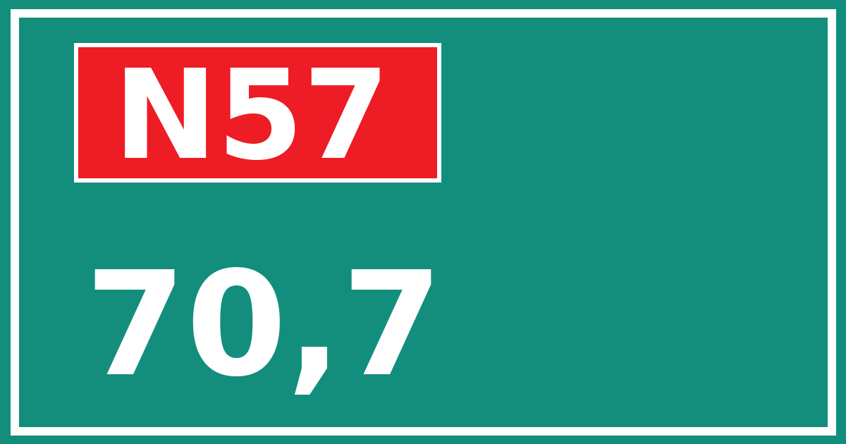 Hectometerbord N57 70,7