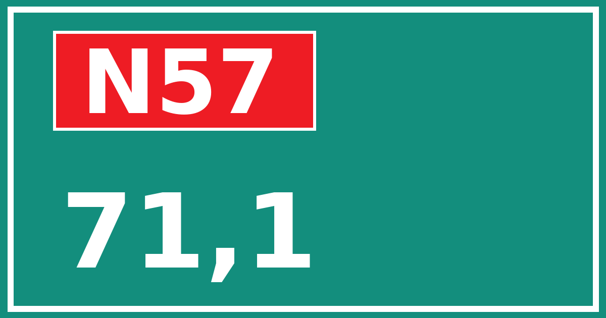 Hectometerbord N57 71,1