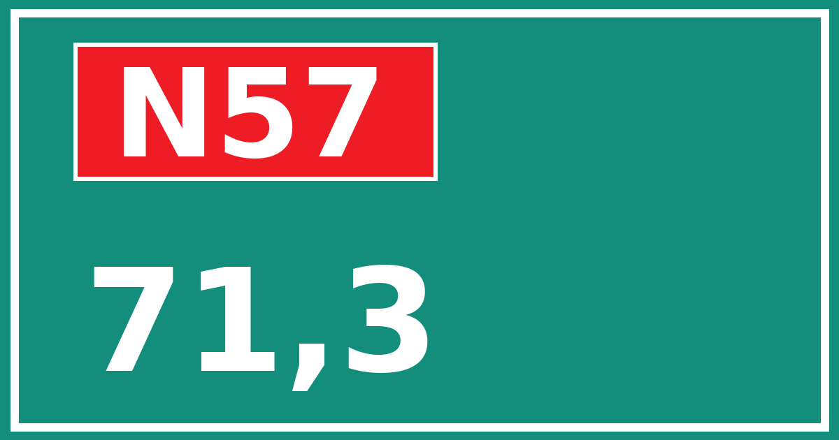 Hectometerbord N57 71,3