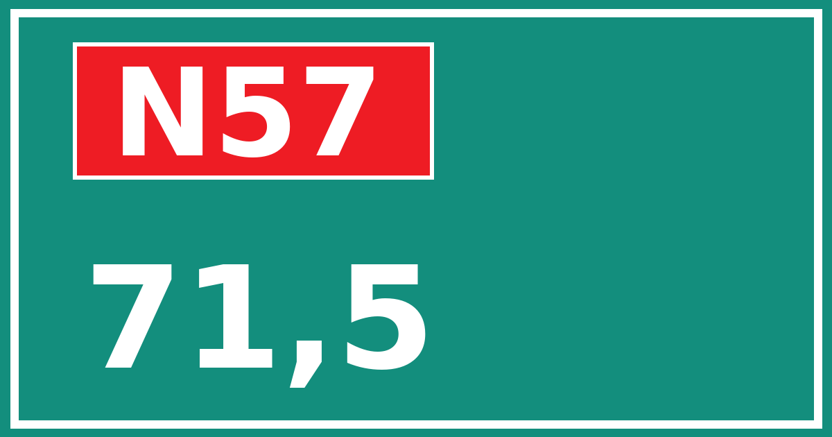 Hectometerbord N57 71,5