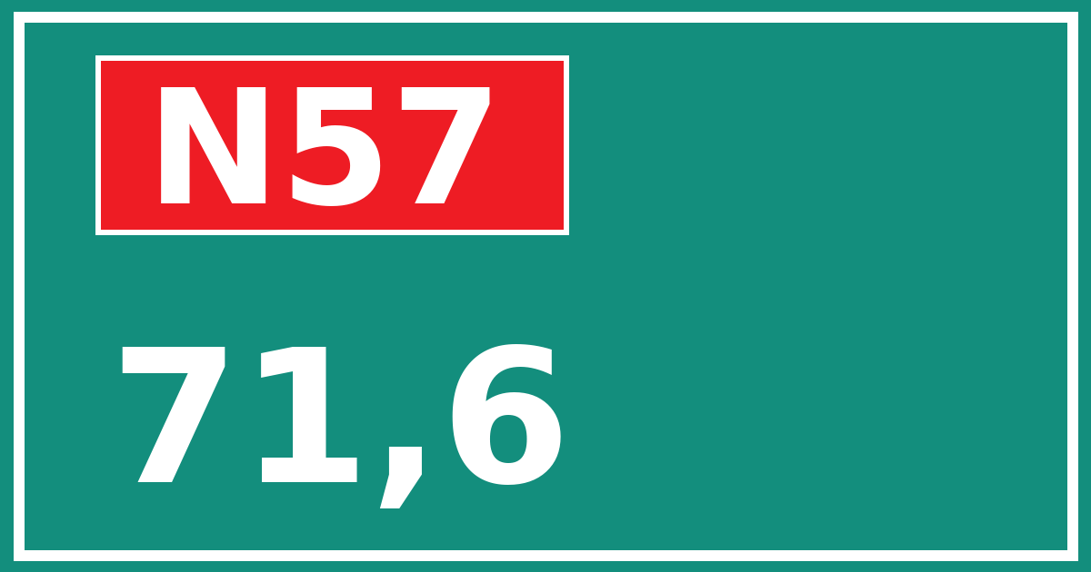 Hectometerbord N57 71,6