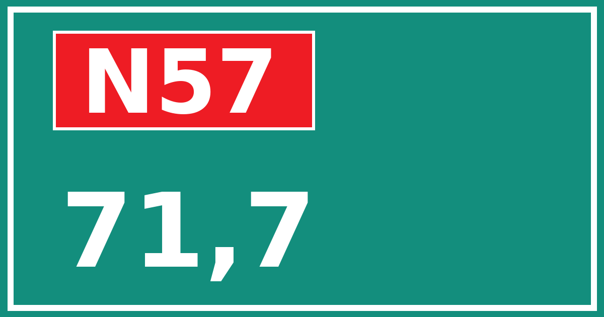 Hectometerbord N57 71,7