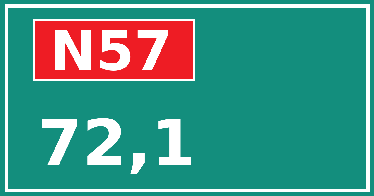 Hectometerbord N57 72,1