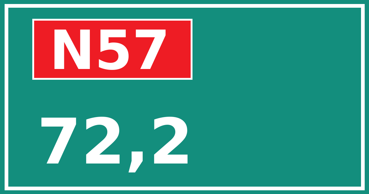 Hectometerbord N57 72,2